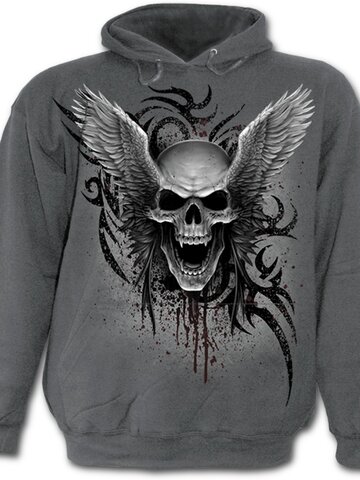 Obrázok produktu Šedá mikina s kapucňou Krídla