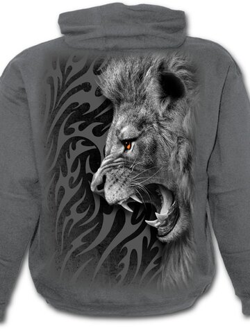 Eredeti és szokatlan ajándékot keres? a megajándékozottat garantáltan meglepi Szürke kapucnis pulóver Oroszlán üvöltés 