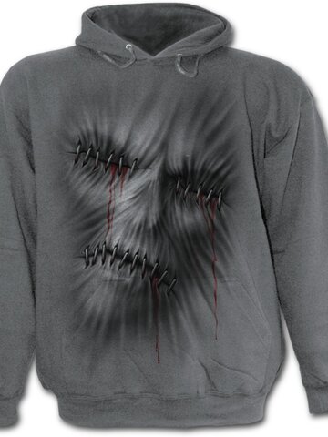 Hľadáte originálny a nezvyčajný darček? Obdarovaného zaručene prekvapí Šedá mikina s kapucňou Trhliny