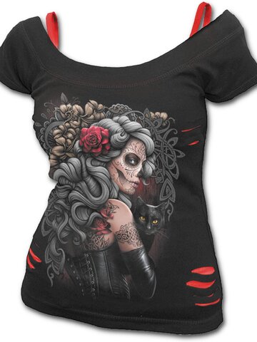 Výnimočný darček od Dedoles Dámske tričko 2v1 s motívom Temná pani