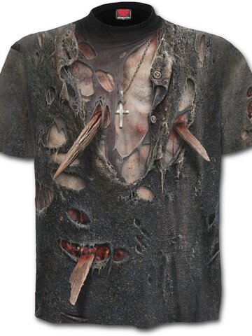 Lifestyle fotó Póló Zombie test motívummal