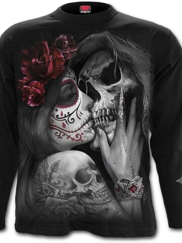 Kedvezmény Hosszú ujjú póló Halott csók motívummal