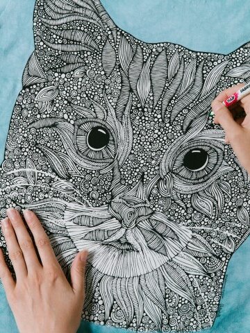 Foto Mandala Ausmal T-Shirt Katzenaugen 