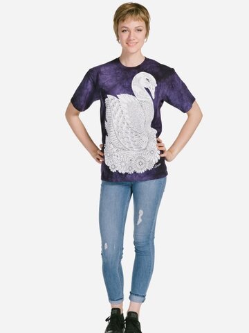 Tip na dárek Mandala vybarvovací tričko Labuť