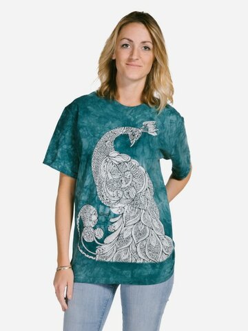 Pre dokonalý a originálny outfit Mandala vyfarbovacie tričko Páv