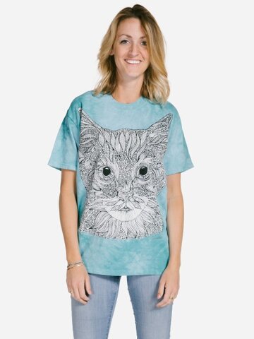 Suchen Sie ein originelles und außergewöhliches Geschenk? überrascht den Beschenkten sicher Mandala Ausmal T-Shirt Katzenaugen