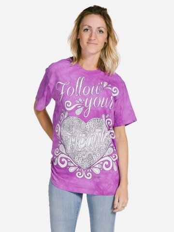 Obrázok produktu Mandala vyfarbovacie tričko Nasleduj svoje srdce