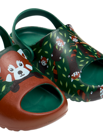 Foto Veselé chunky sandály pro miminka Panda červená