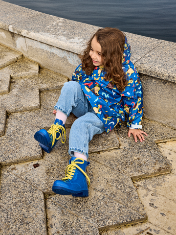 Potešte sa týmto kúskom Dedoles Весели морскосини детски ботуши за дъжд