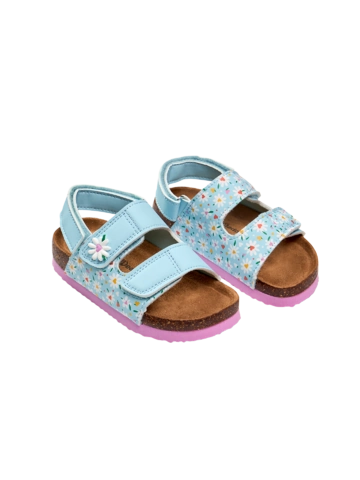 Foto Detské korkové sandále Srdiečka a sedmokrásky