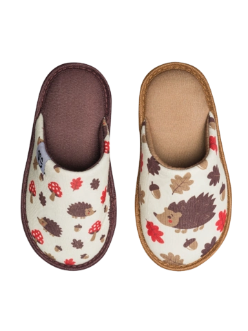 Foto Veselé dětské papuče Lesní ježek