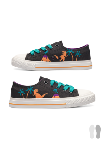 Looking for an original and unusual gift? The gifted person will surely surprise with Kids' Canvas Shoes Dinos & Volcanos
