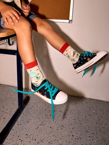 Výnimočný darček od Dedoles Živahne otroške platnene superge Dinozavri in vulkani