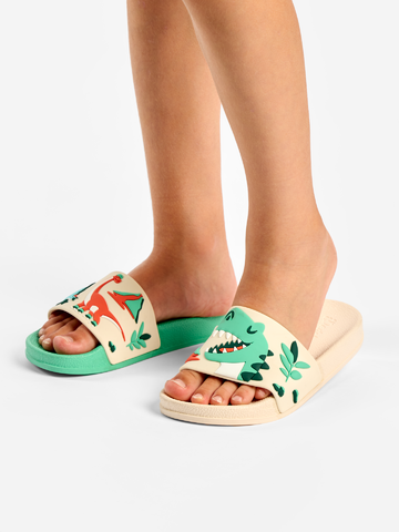 Szerezzen magának örömet ezzel a Dedoles darabbal Vidám gyerekpapucs Dínó gördeszkán