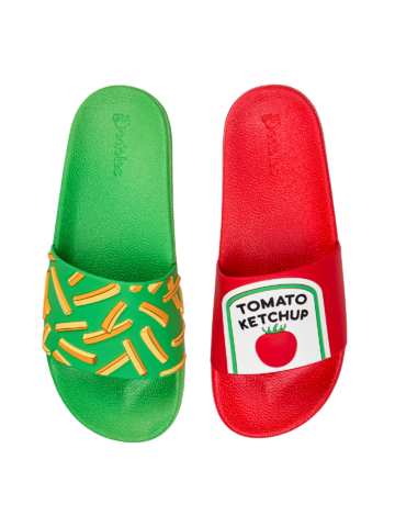 Hledáte originální a neobvyklý dárek? Obdarovaného zaručeně překvapí Veselé dětské pantofle Hranolky s kečupem