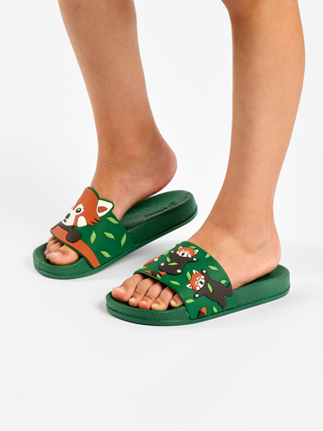 ОТСТЪПКА Весели детски чехли Червена панда