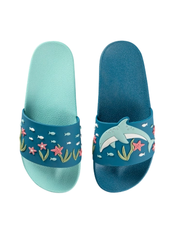 Potešte sa týmto kúskom Dedoles Veselé detské šľapky Radostný delfín