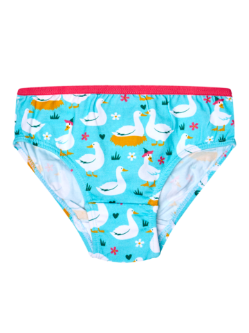 Foto Vidám lány alsó Libák és virágok