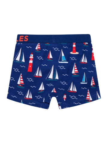 Zdjęcie lifestyle Wesołe bokserki chłopięce Latarnia i żaglówki