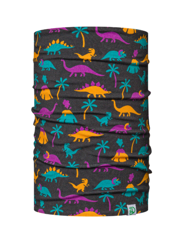 Pre dokonalý a originálny outfit Весел детски комплект от лека плетена шапка и шал-яка Динозаври и вулкани