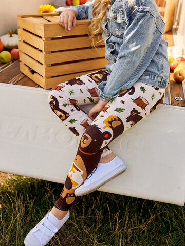 Eredeti ajándék a Dedolestől Vidám gyerek pamut leggings Éhes mackó