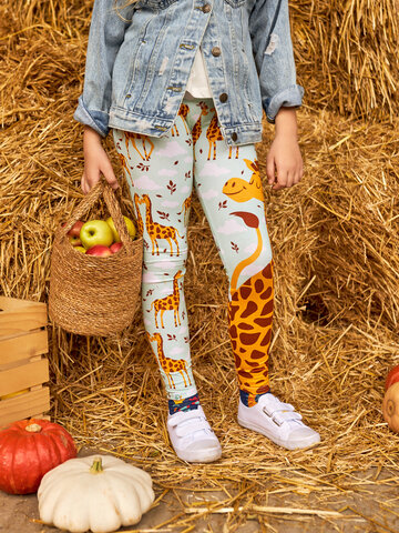 Lifestyle foto Leggings in cotone Buonumore per bambini Giraffe innamorate