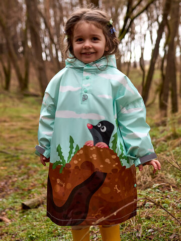 Sleva Veselý dětský pršiplášť Krtek v zahradě