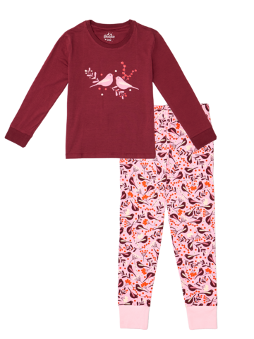 Foto Lustiger Pyjama für Kinder Vögel und Beeren 