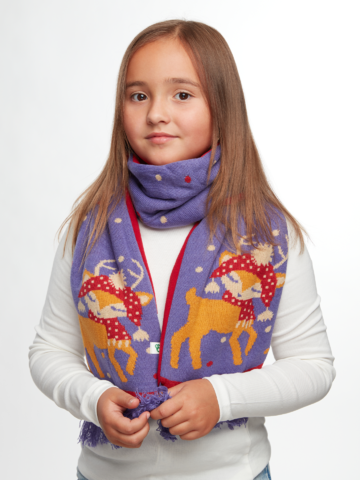 Pre dokonalý a originálny outfit Vrolijke gebreide kindersjaal Schattig hert