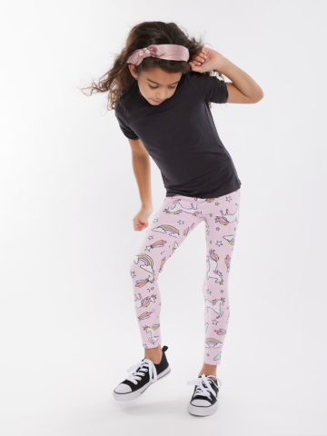 Legging en coton rigolo pour enfants Licorne arc en ciel Dedoles