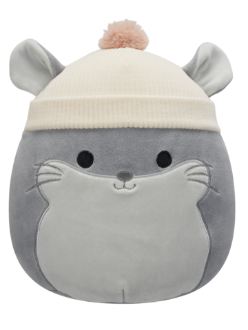 Pre dokonalý a originálny outfit Squishmallows Camilo il cincillà grigio con berretto beige, 20 cm