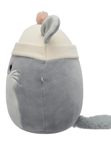 Lifestyle foto Squishmallows Camilo il cincillà grigio con berretto beige, 20 cm