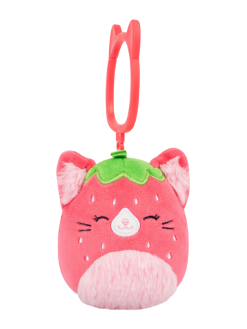 Lifestyle fotó SQUISHMALLOWS Kulcstartó – Olma, az epres cica, 9 cm