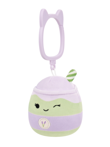 Výpredaj Portachiavi Squishmallows Latchmi il tè matcha latte color lavanda, 9 cm