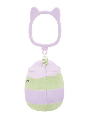 Hľadáte originálny a nezvyčajný darček? Obdarovaného zaručene prekvapí Porte-clés peluche Squishmallows de 9 cm Latchmi le latte matcha lavande