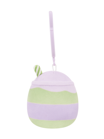 Obrázok produktu Portachiavi Squishmallows Latchmi il tè matcha latte color lavanda, 9 cm