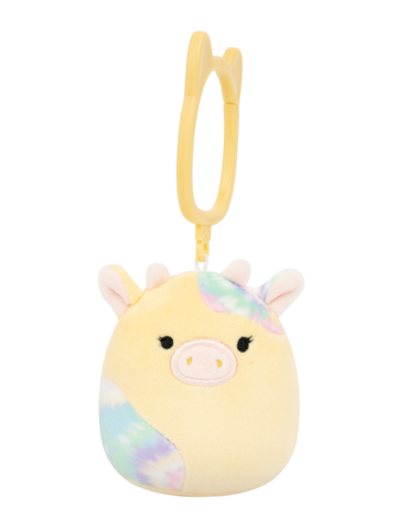 Eredeti ajándék a Dedolestől SQUISHMALLOWS Kulcstartó – Rina, a sárga tehénke, 9 cm