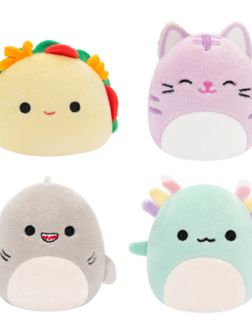 Tip na darček Комплект от 4 плюшени играчки Squishmallows Micromallows – Гордън, Текс, Табита, Ирина
