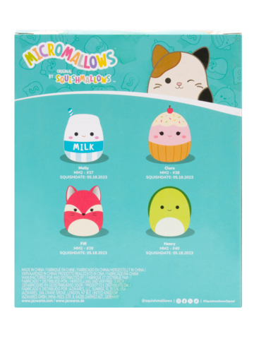 Obrázok produktu Комплект от 4 плюшени играчки Squishmallows Micromallows – Фифи, Хенри, Мели, Клара