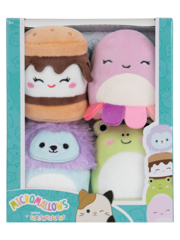 Lifestyle foto Комплект от 4 плюшени играчки Squishmallows Micromallows – Уенди, Джийн, Кармелита, Лусия