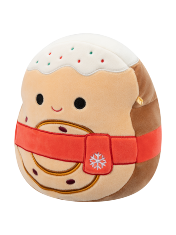 Pre dokonalý a originálny outfit Squishmallows Davey il rotolino alla cannella con sciarpa rossa, 20 cm