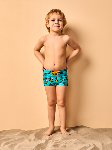 Výnimočný darček od Dedoles Pantaloncini da bagno elastici Buonumore per bambini Barca pirata