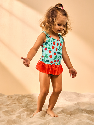 Kedvezmény Vidám lány fürdőruha Eprek