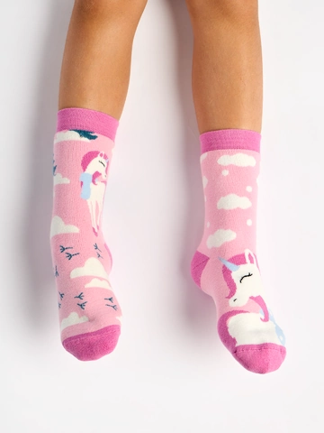 Výnimočný darček od Dedoles Veselé detské teplé ponožky Jednorožec so šálom