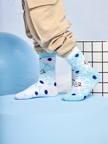 Pre dokonalý a originálny outfit Chaussettes chaudes rigolotes pour enfants Flocons de neige joyeux