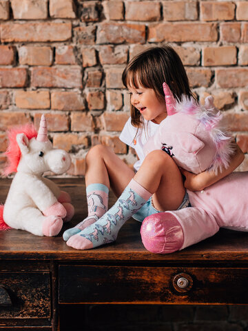 Chaussettes rigolotes pour enfants Licorne Dedoles