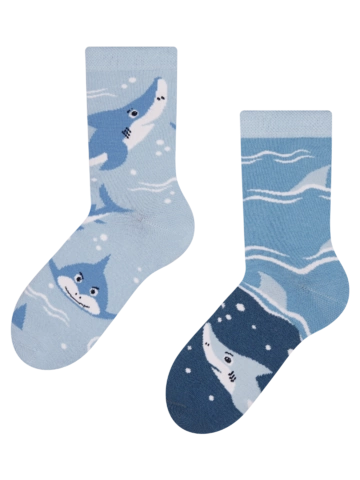 Foto Lustige Kindersocken Grauer Hai 