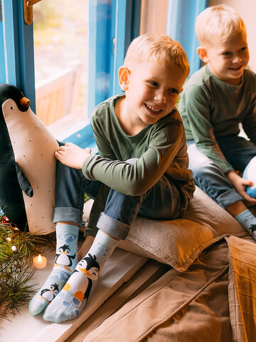 Chaussettes rigolotes pour enfants Manchot joyeux Dedoles