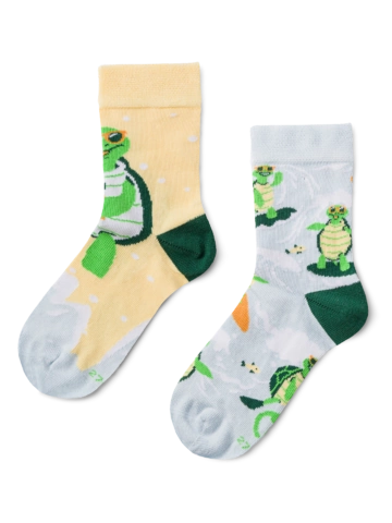 Výpredaj Chaussettes rigolotes pour enfants Tortue le surfeur