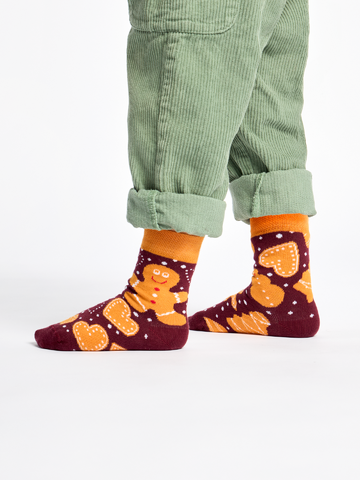 Hľadáte originálny a nezvyčajný darček? Obdarovaného zaručene prekvapí Veselé detské ponožky Vianočné medovníčky